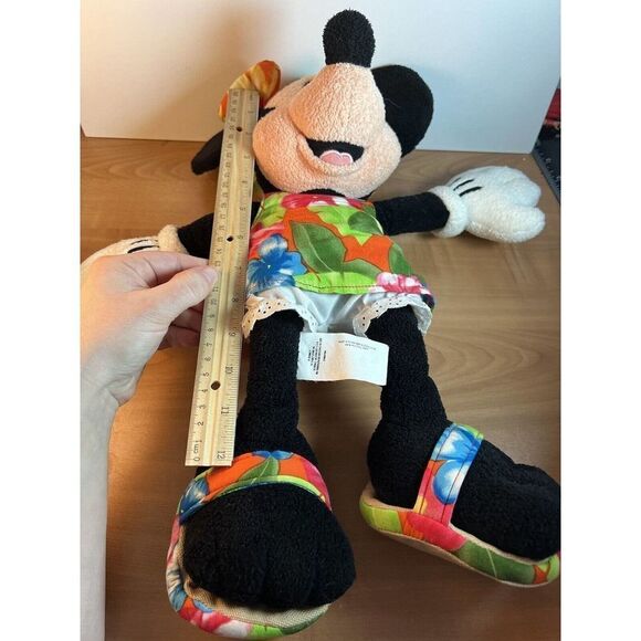 Disney Store Authentic Minnie Mouse Pool Party Plush Toy Doll  Floral Sandals - Picture 9 of 11